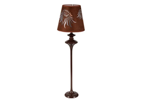 Lampa stołowa Feliro brązowa z welurowym abażurem 57 cm