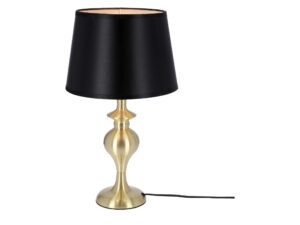 Miniaturka 1 - Lampa stołowa Fenetano złota satynowa z czarnym abażurem 40 cm – zdjęcie 2