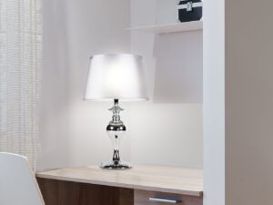 Miniaturka 1 - Lampa stołowa Fenetano z ażurowym abażurem w aranżacji wnętrza