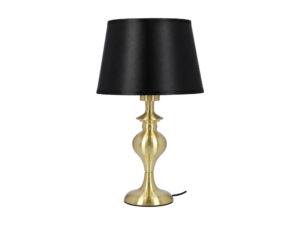 Miniaturka 2 - Lampa stołowa Fenetano złota satynowa z czarnym abażurem 40 cm