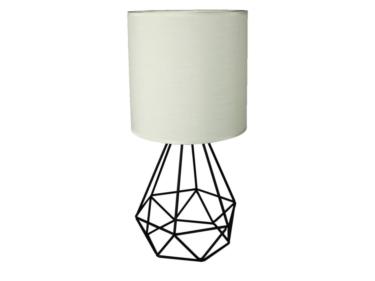 Lampa stołowa Fenimia E27 20 cm z kremowym abażurem