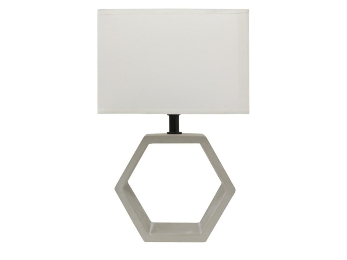 Lampa stołowa Gilavira 35 cm z sześciokątną podstawą