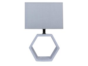 Miniaturka 1 - Lampa stołowa Gilavira grafitowa z jasnoszarym abażurem