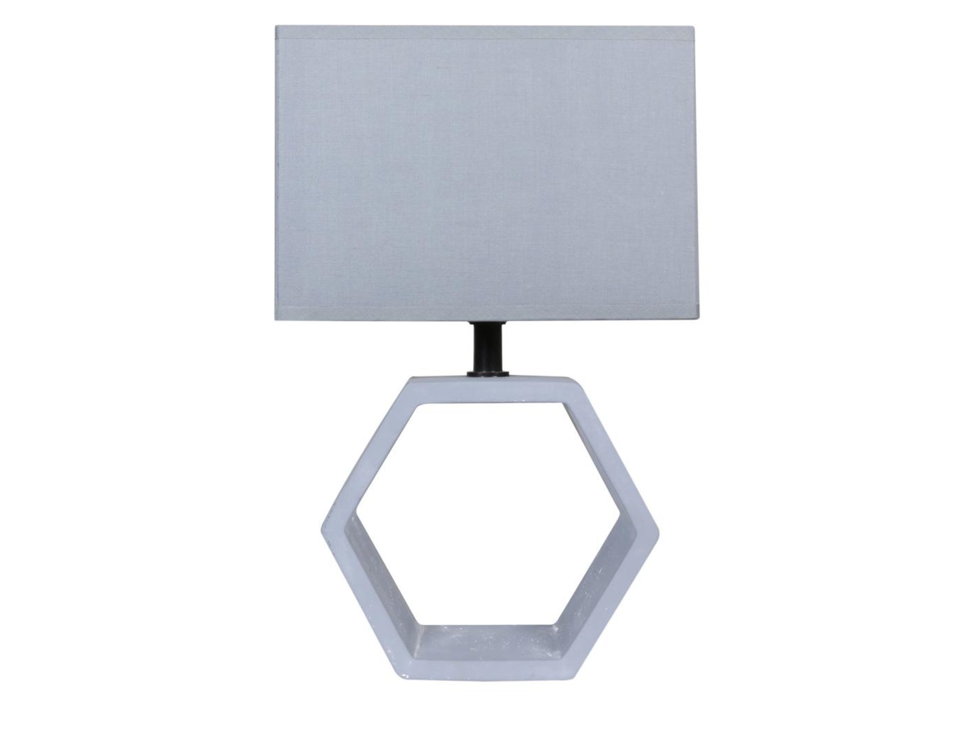 Lampa stołowa Gilavira grafitowa z jasnoszarym abażurem