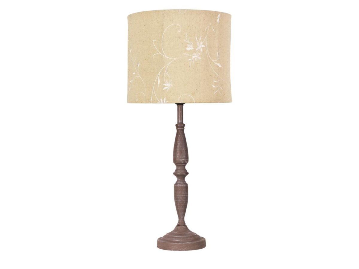 Lampa stołowa Gilisa 58 cm z beżowym abażurem