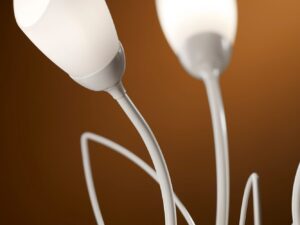 Miniaturka 3 - Dekoracyjna lampa Gloriosa piaskowo-szara z białymi kloszami
