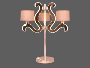 Miniaturka 1 - Lampa stołowa Gorelo z ramionami LED i brązowymi abażurami