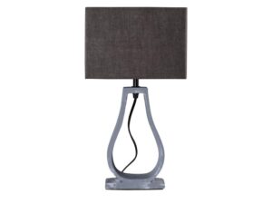 Miniaturka 6 - Lampa stołowa Gorosino brązowy abażur betonowa podstawa