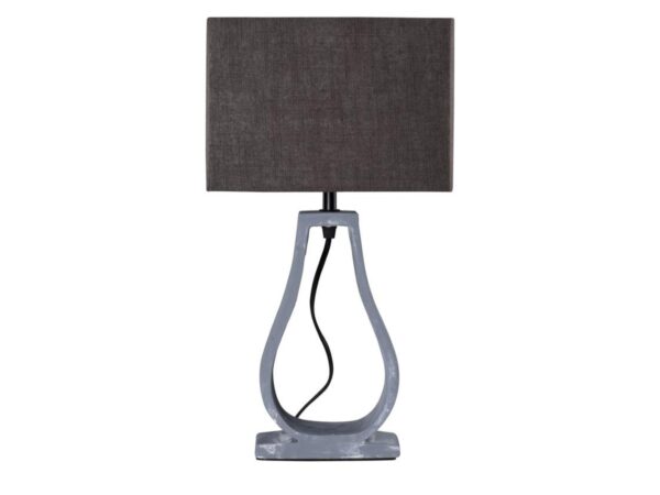 Lampa stołowa Gorosino brązowy abażur betonowa podstawa