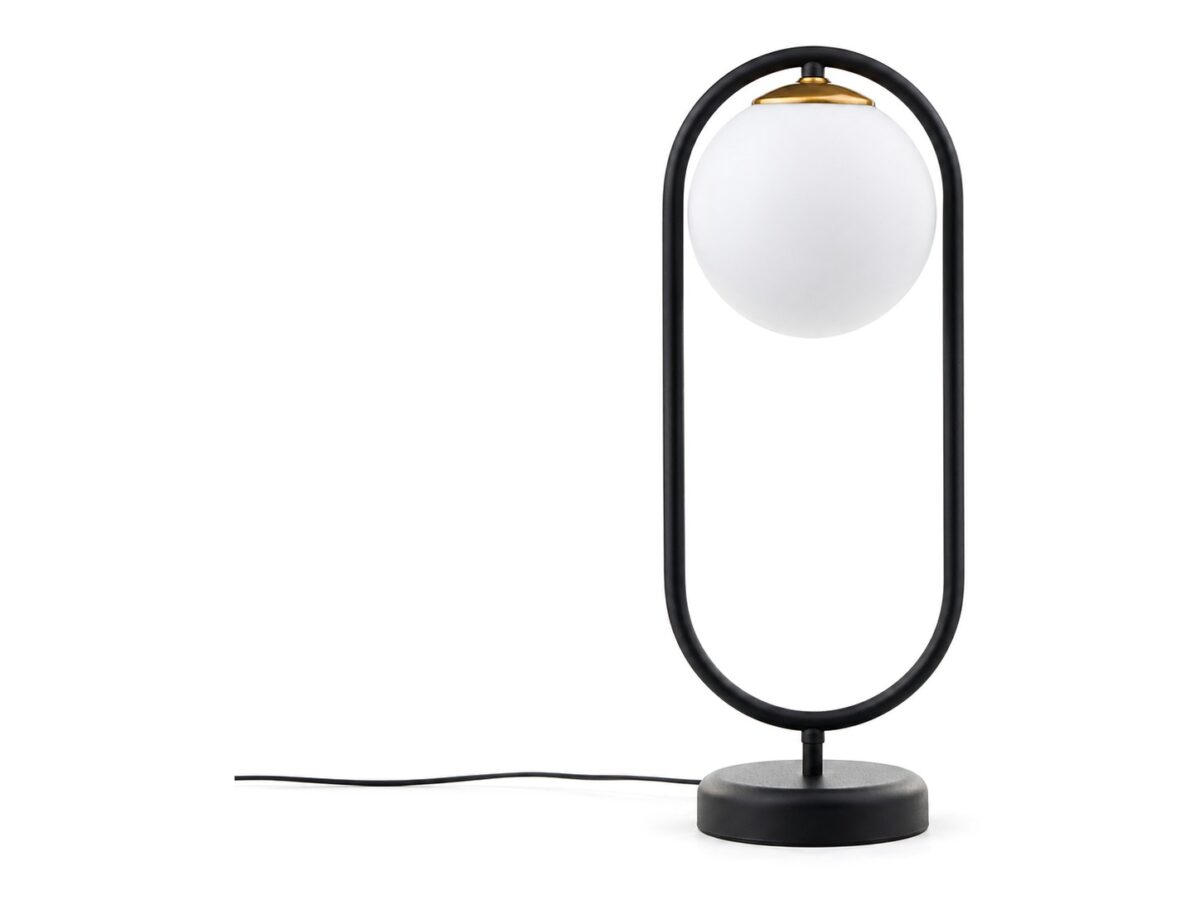 Lampa stołowa Igon ze szklanym kloszem złoto-czarna