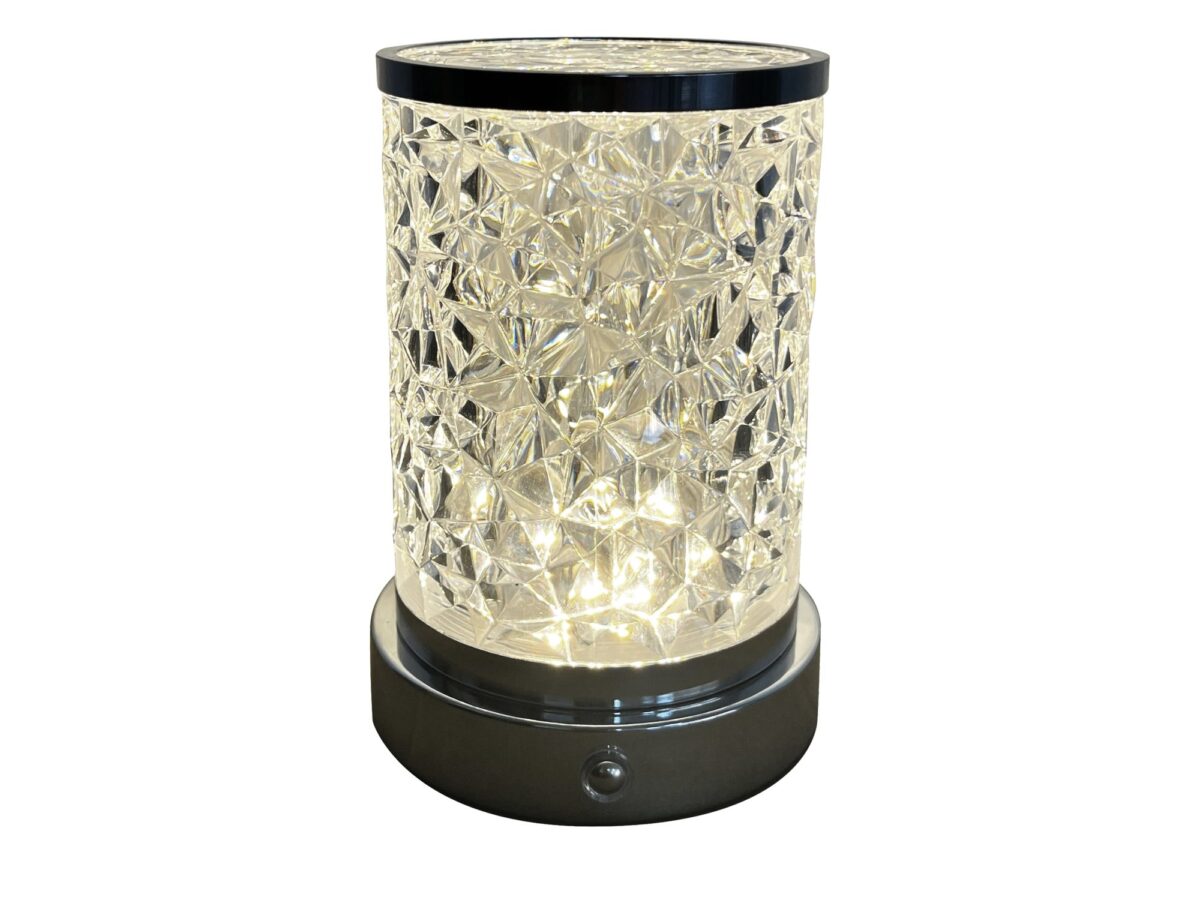 Lampa stołowa Ilvimano LED 14,5 cm przezroczysta dotykowa