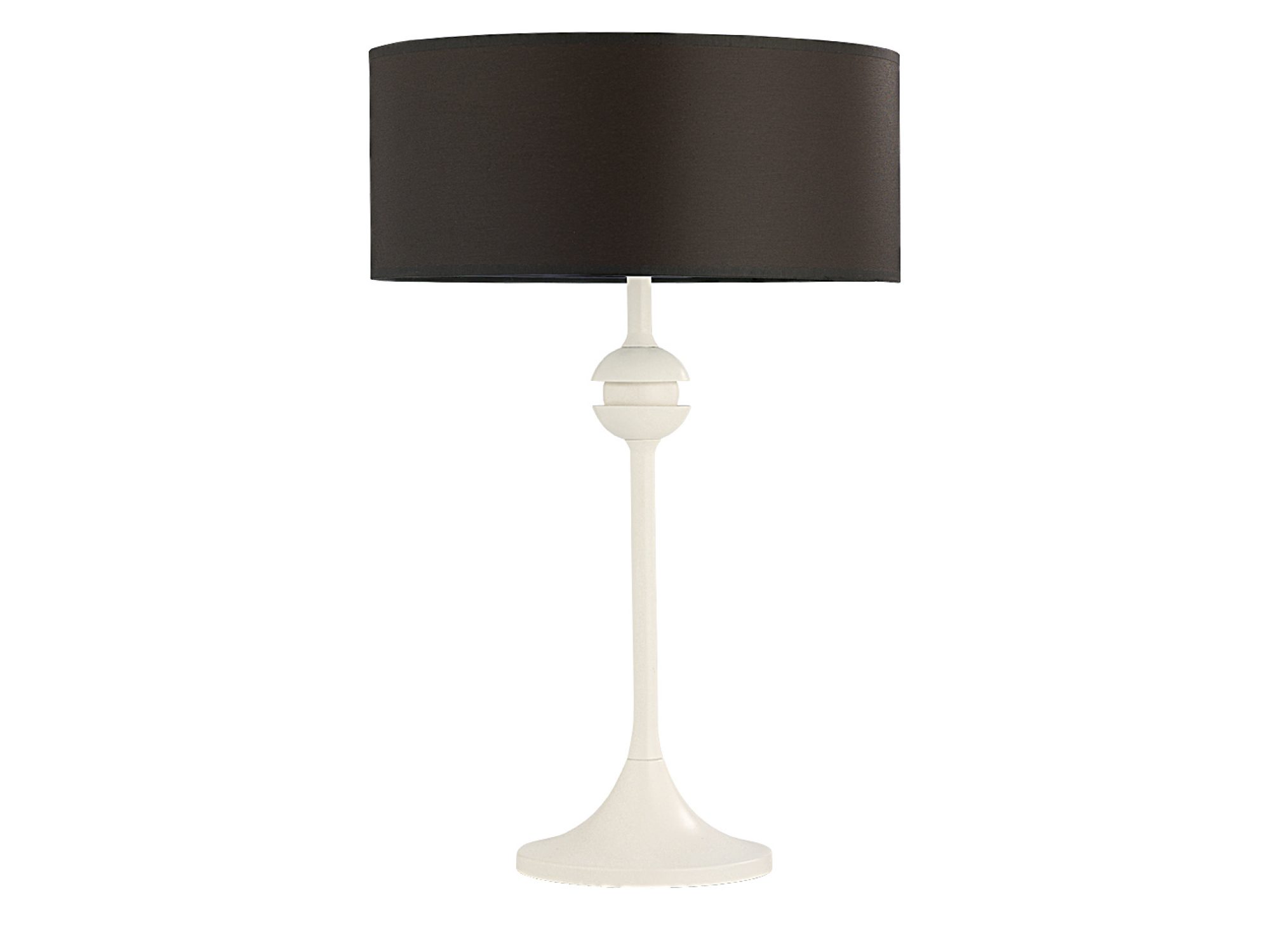Lampa stołowa Kaszmir biały mat z czarnym cylindrycznym abażurem