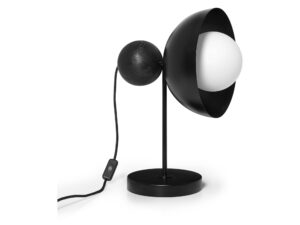 Miniaturka 1 - Lampa stołowa KELLO ST czarna z półkulistym kloszem i kulą jesionową
