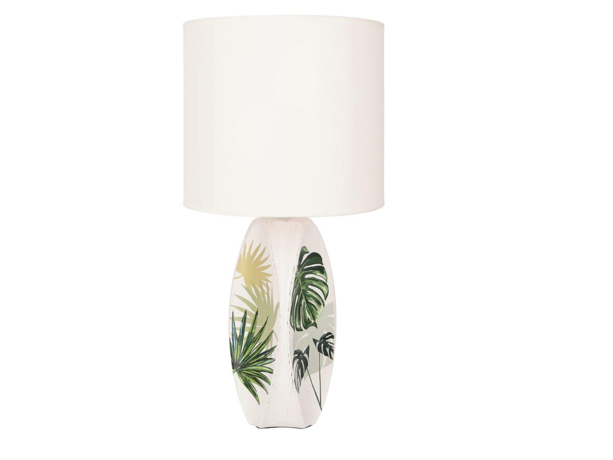Lampa stołowa Koresira ceramiczna z roślinnym wzorem 59 cm