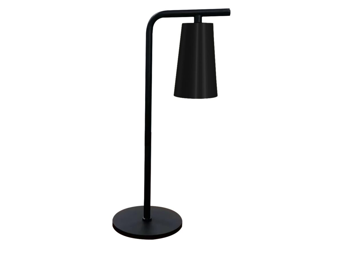 Lampka gabinetowa Koromio czarna z metalowym kloszem GU10