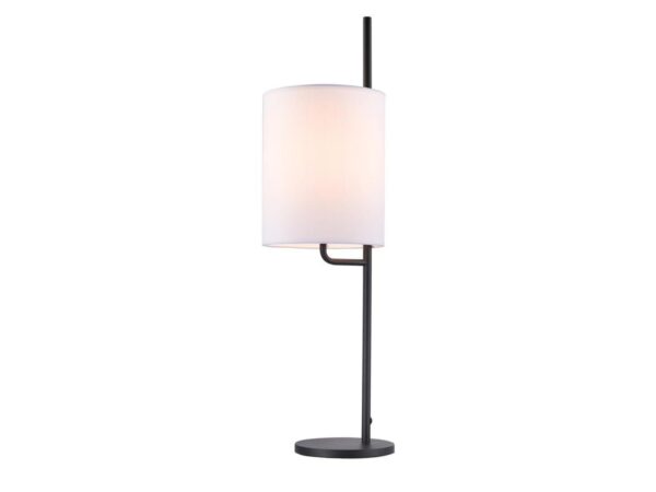 Lampa stołowa Larivora z czarną podstawą i białym abażurem