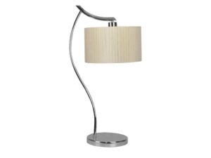 Miniaturka 2 - Lampa stołowa Larodira z chromowaną podstawą i kremowym abażurem z organzy