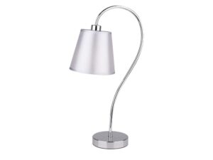 Miniaturka 3 - Lampa stołowa Larosira chrom z szarosrebrnym stożkowym abażurem