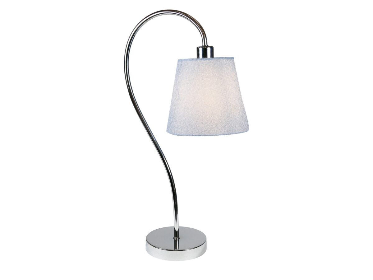 Lampa stołowa z abażurem Larosira 46 cm chrom