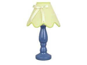 Miniaturka 1 - Lampa stołowa Lavimino niebieska z pistacjowym abażurem
