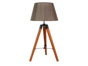 Miniaturka 2 - Lampa stołowa Levanira brązowa na drewnianym trójnogu