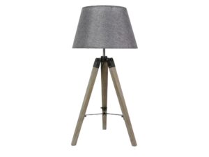 Miniaturka 1 - Lampa stołowa Levanira szara z tkaninowym abażurem