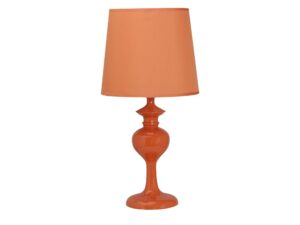Miniaturka 3 - Lampa stołowa Loreneta pomarańczowa z abażurem i metalową podstawą
