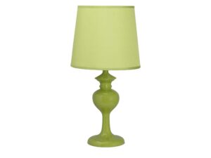 Miniaturka 5 - Lampa stołowa Loreneta zielona z gładkim abażurem na białym tle