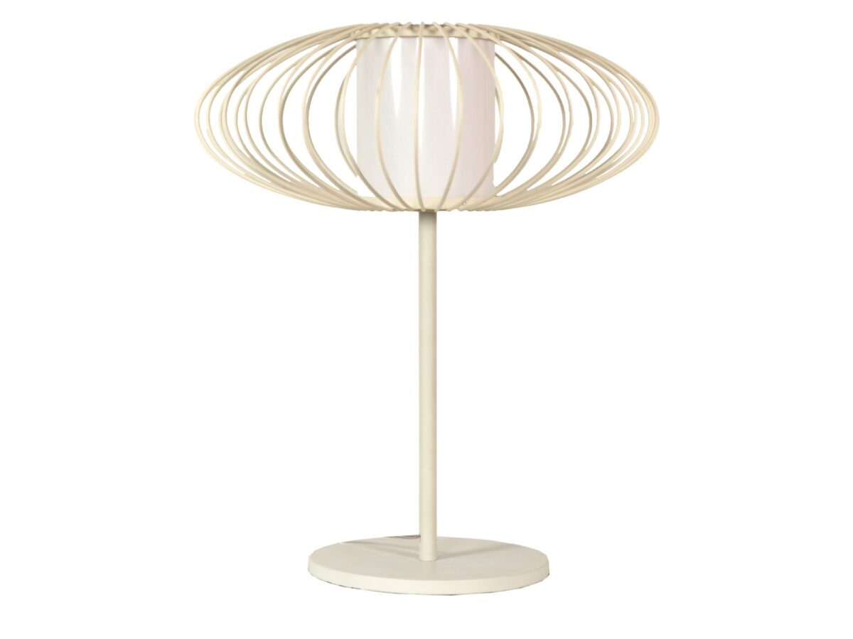Lampa stołowa Lumivina biała z ażurowym abażurem 50 cm