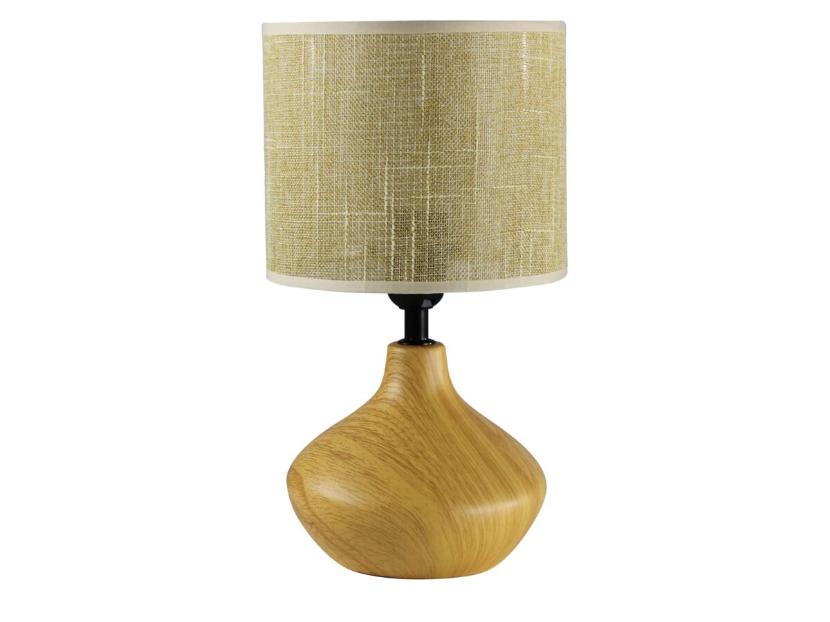 Lampa stołowa Malovino ceramiczna efekt drewna E14