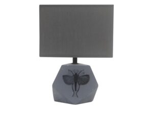 Miniaturka 6 - Lampa stołowa Mirivona ciemnoszara z betonową podstawą i szarym abażurem na białym tle