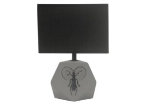 Miniaturka 3 - Lampa stołowa Mirivona jasnoszara z ciemnym abażurem i dekoracyjną betonową podstawą