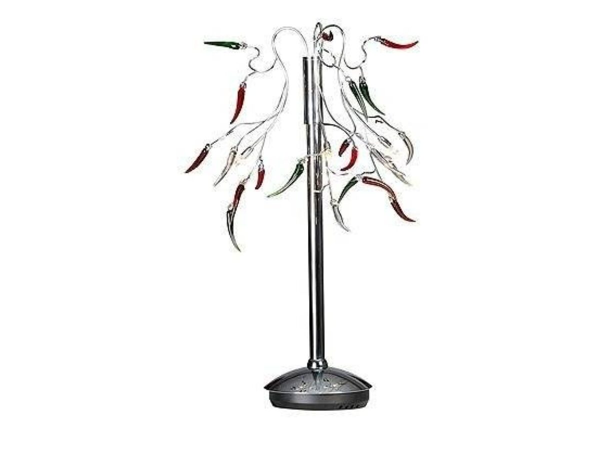 Lampa stołowa Morasona chromowana z kolorowymi papryczkami G4