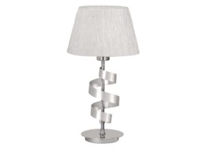 Miniaturka 4 - Lampa stołowa Moroma w chromie z białym abażurem, ujęcie produktowe