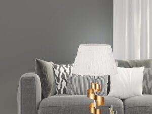 Miniaturka 3 - Lampa stołowa Moroma chromowo-złota w aranżacji wnętrza