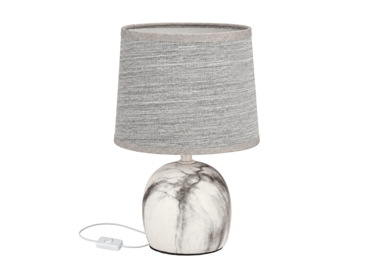 Lampa stołowa Naritino szara z ceramiczną podstawą 25 cm