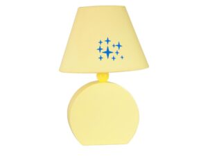 Miniaturka 2 - Żółta lampka stołowa Neridia z niebieskimi gwiazdkami na abażurze