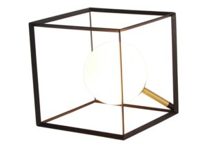 Miniaturka 2 - Lampa stołowa Nevemio czarno-złota z białym szklanym kloszem