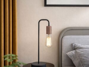 Miniaturka 1 - Lampa stołowa Nevimela czarna w aranżacji wnętrza