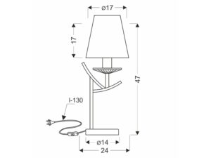 Miniaturka 1 - Lampa stołowa Nevora rysunek wymiarowy podstawy i abażuru
