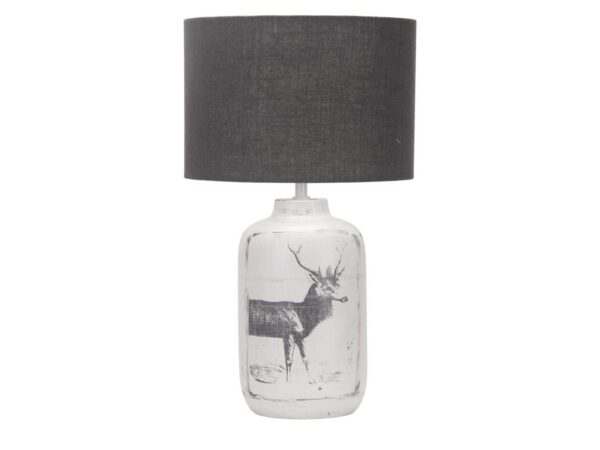 Lampa stołowa Norolona 42 cm w srebrnym wykończeniu z abażurem