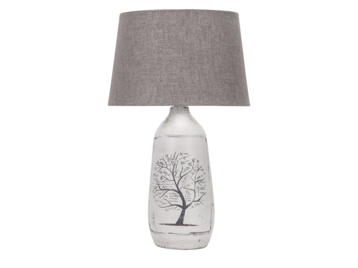 Lampa stołowa Norolona szara 40 cm z ceramiki E27