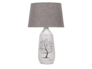 Miniaturka 3 - Szara lampa stołowa Norolona 40 cm z ceramiczną podstawą
