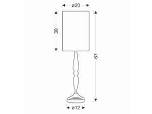 Miniaturka 4 - Lampa stołowa Omevio rysunek wymiarowy wysokość 67 cm