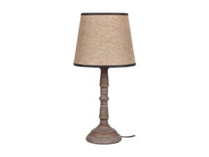Miniaturka 3 - Lampa stołowa Omevio ciemnoszara z ciemnym lnianym abażurem