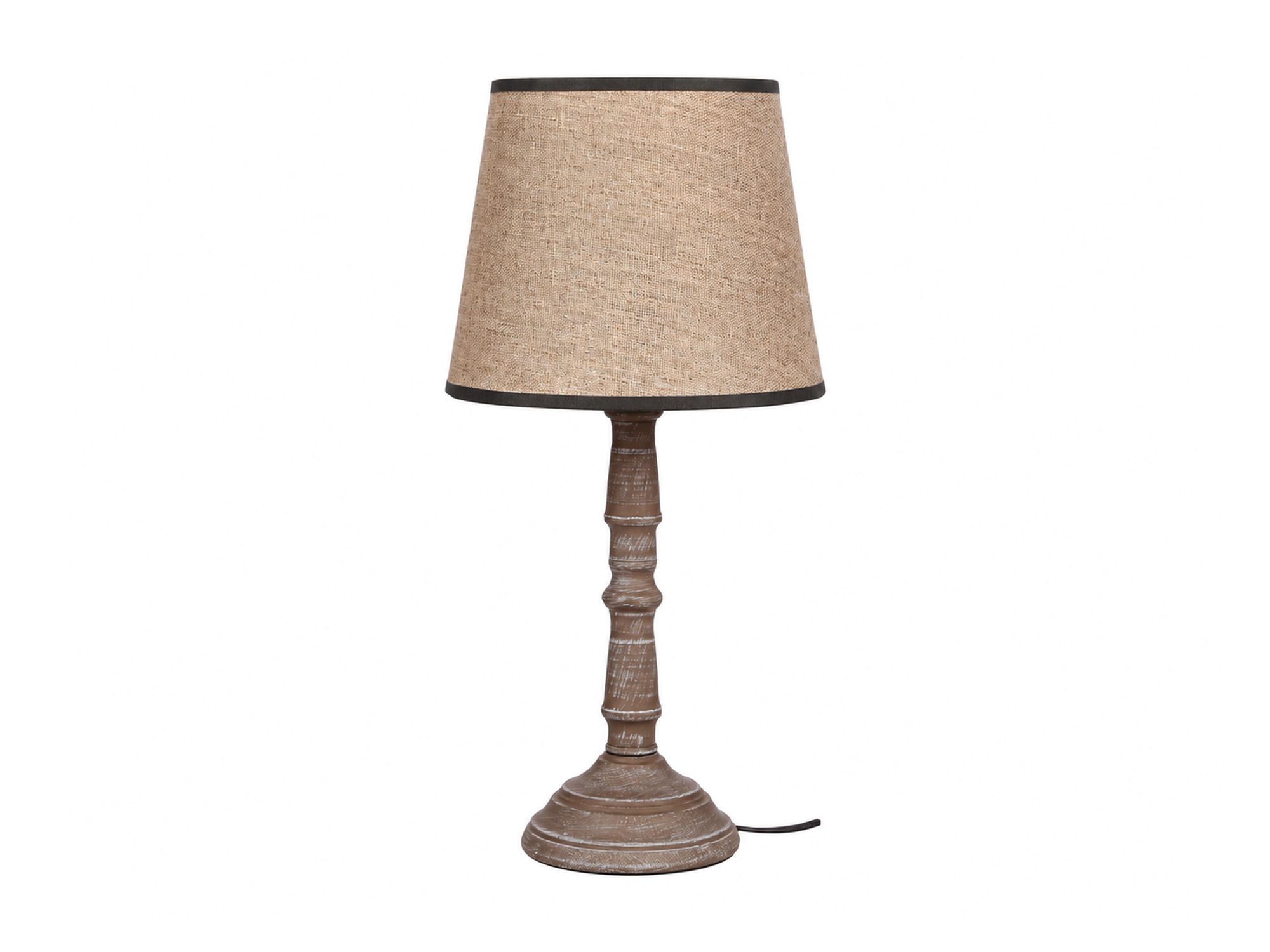 Lampa stołowa Omevio ciemnoszara z ciemnym lnianym abażurem