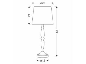 Miniaturka 5 - Lampa stołowa Omevio rysunek wymiarowy wysokość 58 cm