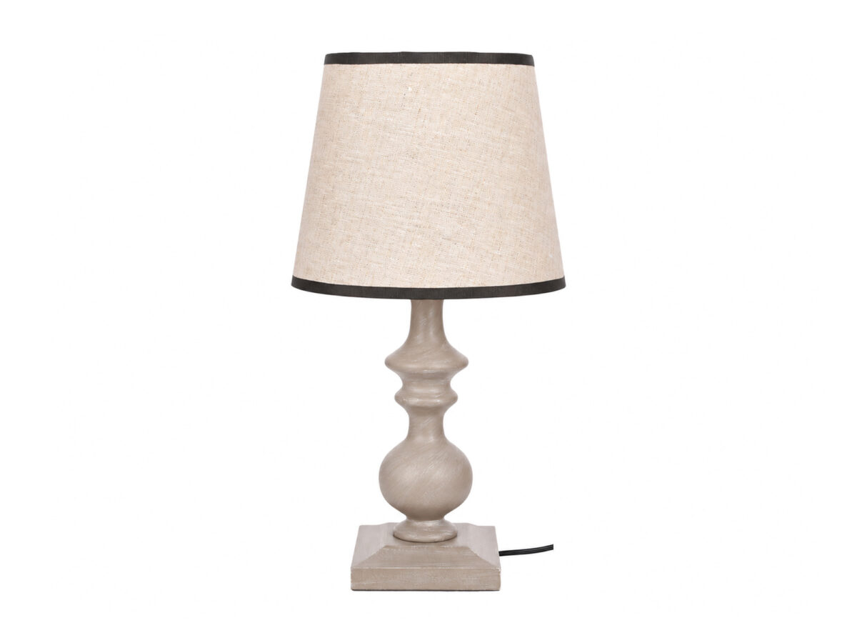 Lampa stołowa Omevio 40 cm ciemnoszara z jasnym abażurem