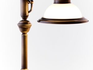 Miniaturka 2 - Lampa stołowa Opal z metalową podstawą w kolorze mosiądzu patynowanego