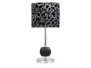 Miniaturka 1 - Lampa stołowa Oriadena z czarnym walcowym abażurem i metalową podstawą